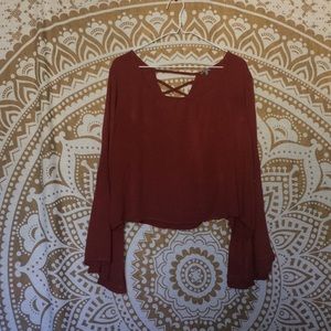 Red crop long sleeve